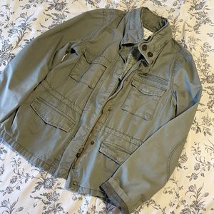 H&M Green Army Jacket with Hood L.O.G.G. Sz 4
